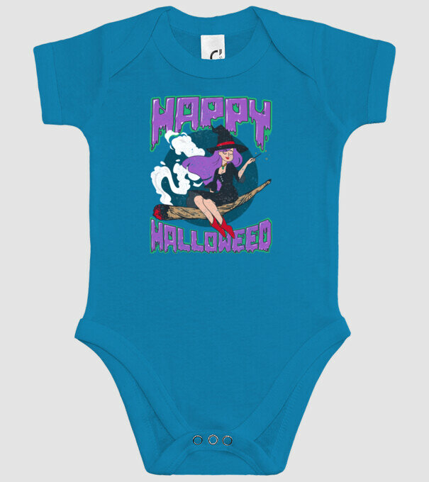 Happy Halloweed model turcoaz pe tricou