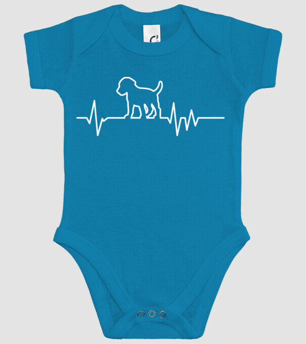 Heartbeat line Beagle model turcoaz pe tricou
