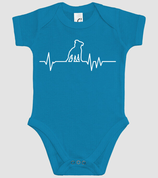Heartbeat line Staffordshire Terrier model turcoaz pe tricou