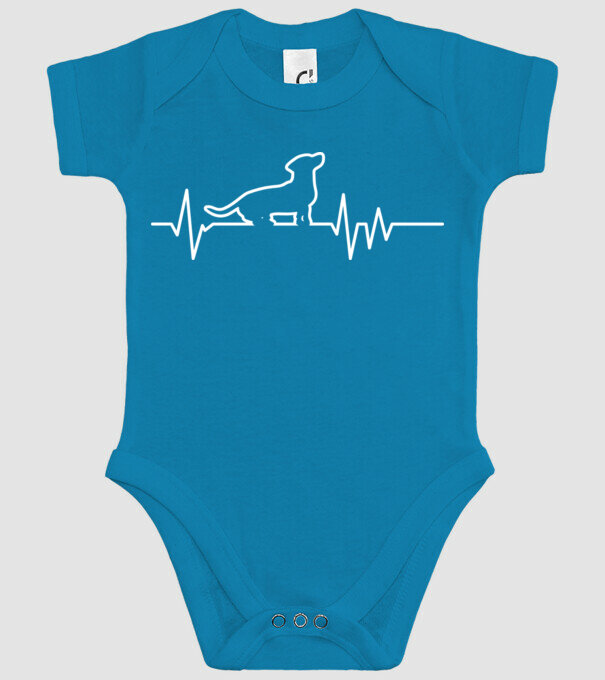 Heartbeat line Teckel model turcoaz pe tricou