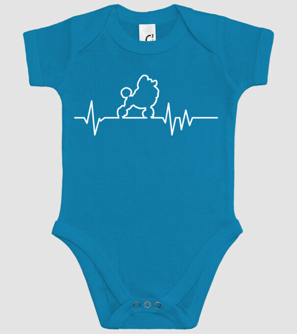 Heartbeat line Pudel model turcoaz pe tricou