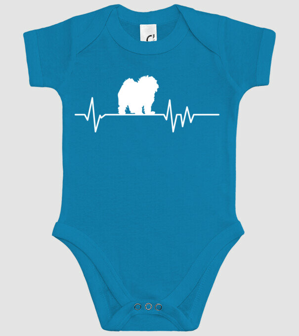 Heartbeat silueta Bolognese model turcoaz pe tricou