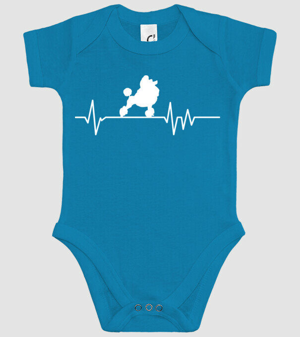 Heartbeat silueta Pudel model turcoaz pe tricou
