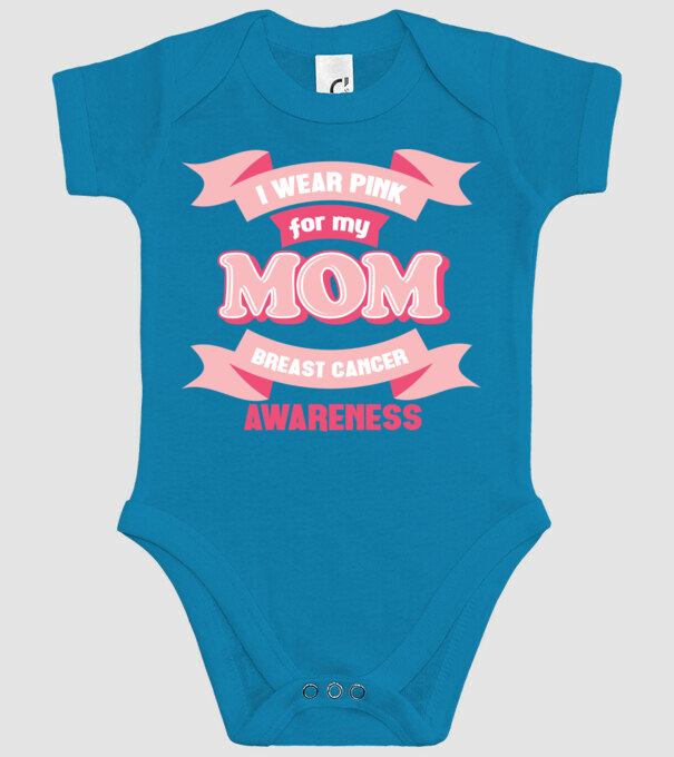 I wear pink for my mom model turcoaz pe tricou
