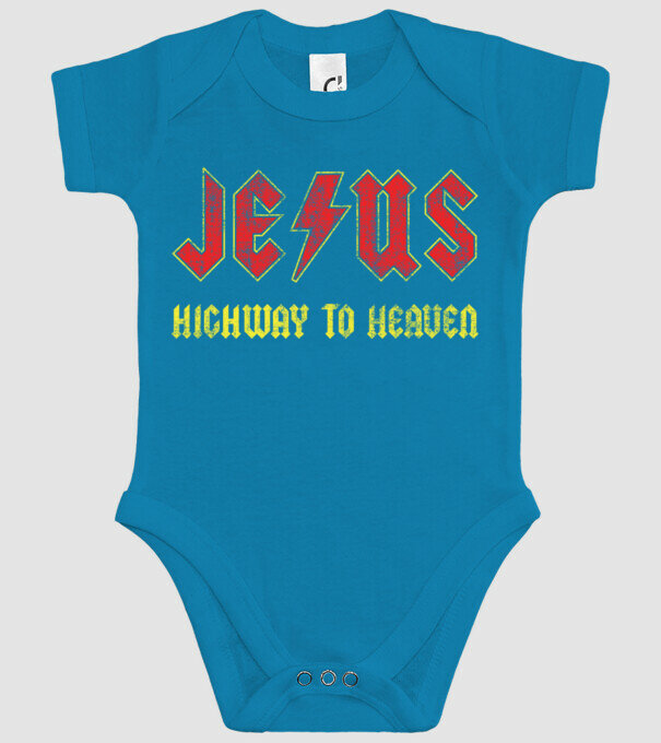 JESUS HIGHWAY TO HEAVEN model turcoaz pe tricou