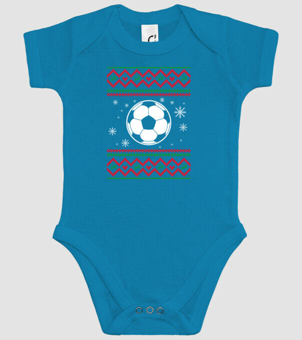 Model tricotat de Crăciun - fotbal model turcoaz pe tricou