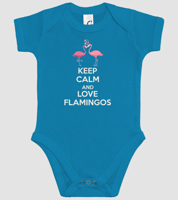 KEEP CALM and love flamingos light model turcoaz pe tricou