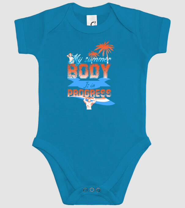 Mă pregătesc pentru vară model turcoaz pe tricou