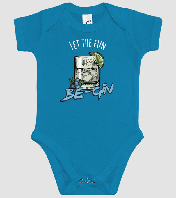 Let the fun be gin model turcoaz pe tricou