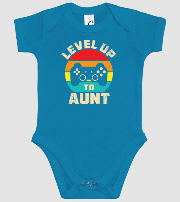 Level Up Aunt model turcoaz pe tricou