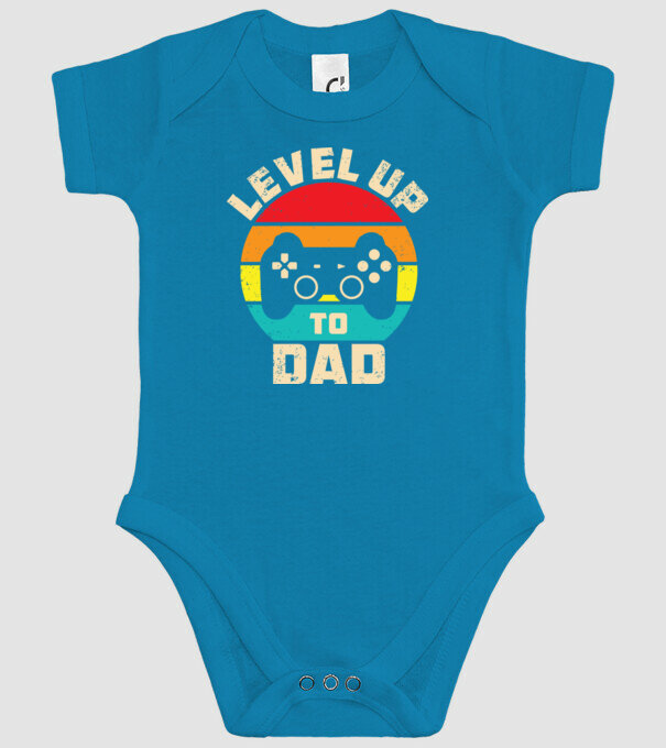 Level Up Dad model turcoaz pe tricou