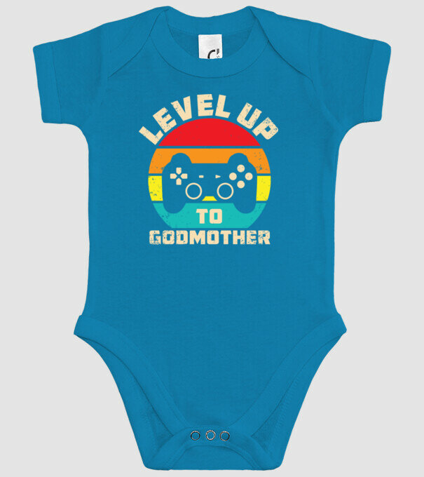 Level Up Godmother model turcoaz pe tricou