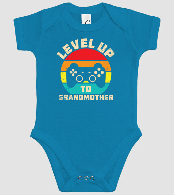 Level Up Grandmother model turcoaz pe tricou