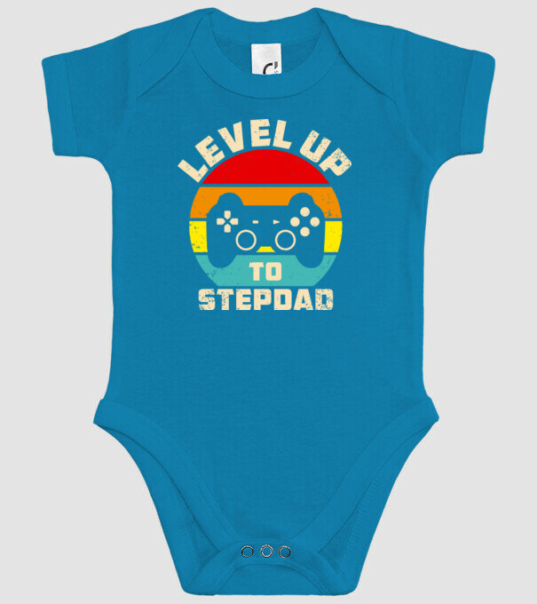 Level Up Stepdad model turcoaz pe tricou