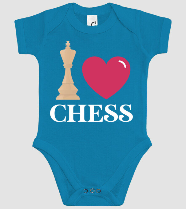 Love chess model turcoaz pe tricou