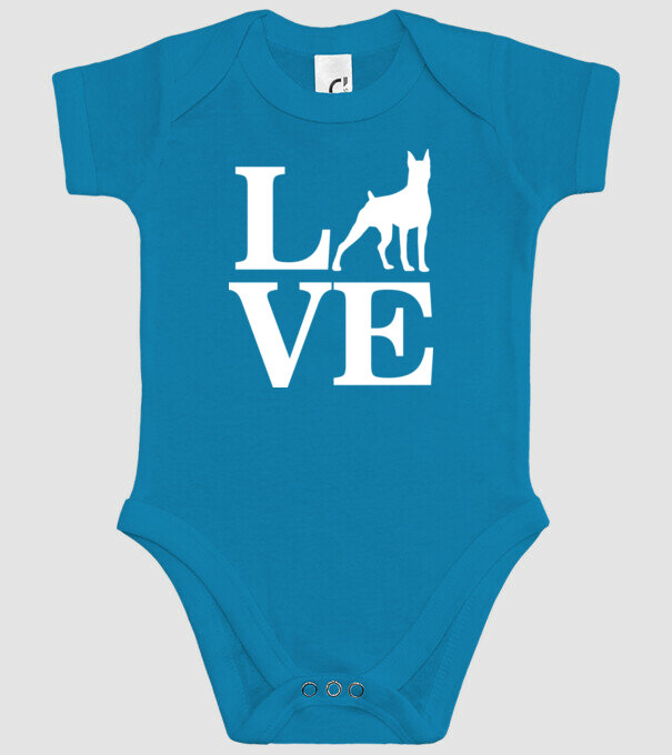 LOVE DOBBERMAN model turcoaz pe tricou