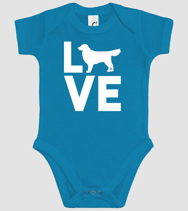 LOVE Golden Retriever model turcoaz pe tricou