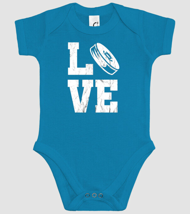 Love hockey model turcoaz pe tricou