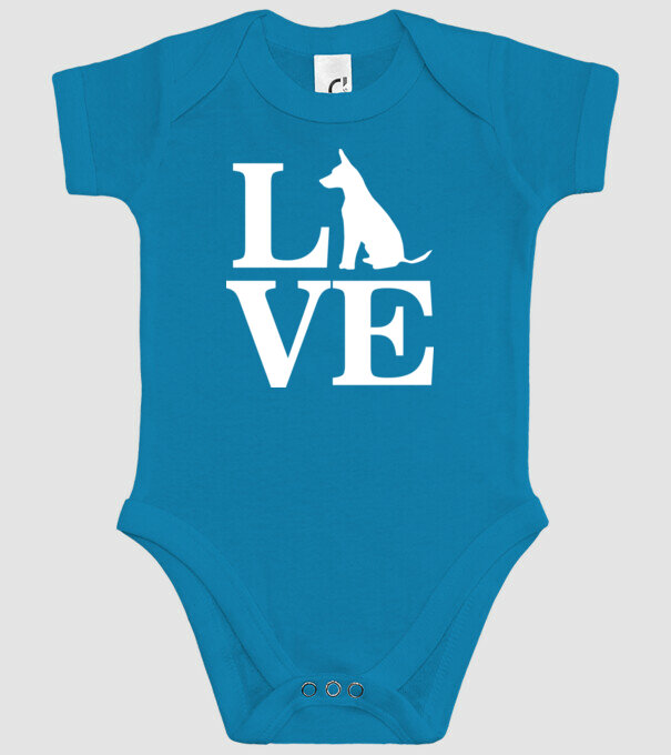 Love câini model turcoaz pe tricou