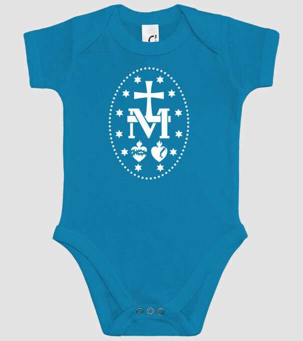 Simboluri medalie Maria model turcoaz pe tricou