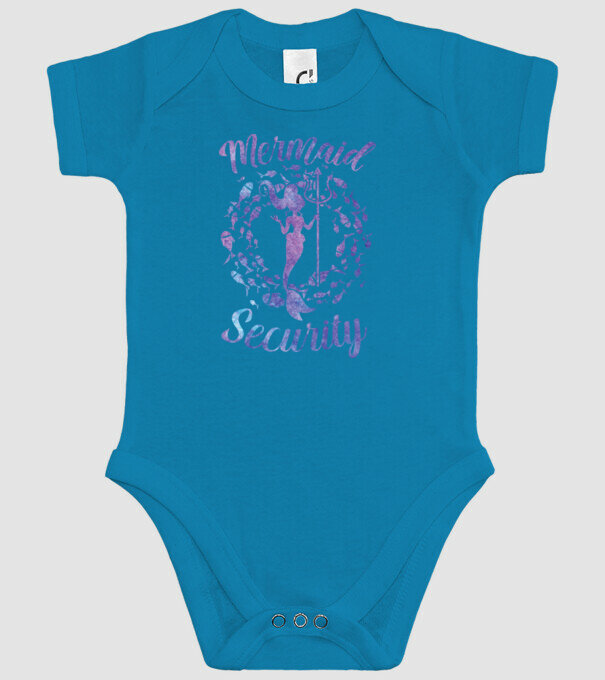 Mermaid Security girls aquarell model turcoaz pe tricou