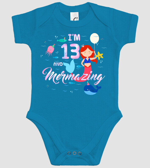 Mermazing Birthday 13 model turcoaz pe tricou