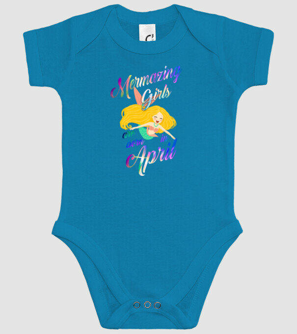 Mermazing girls are born in april model turcoaz pe tricou