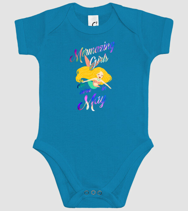 Mermazing girls are born may model turcoaz pe tricou