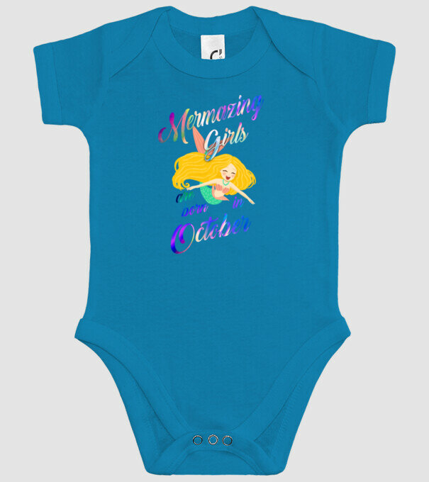 Mermazing girls are born october model turcoaz pe tricou