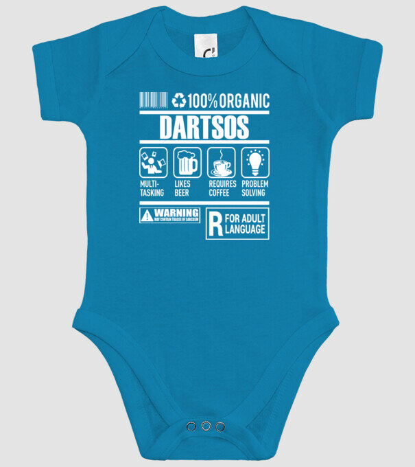 JUCĂTOR DARTS organic model turcoaz pe tricou