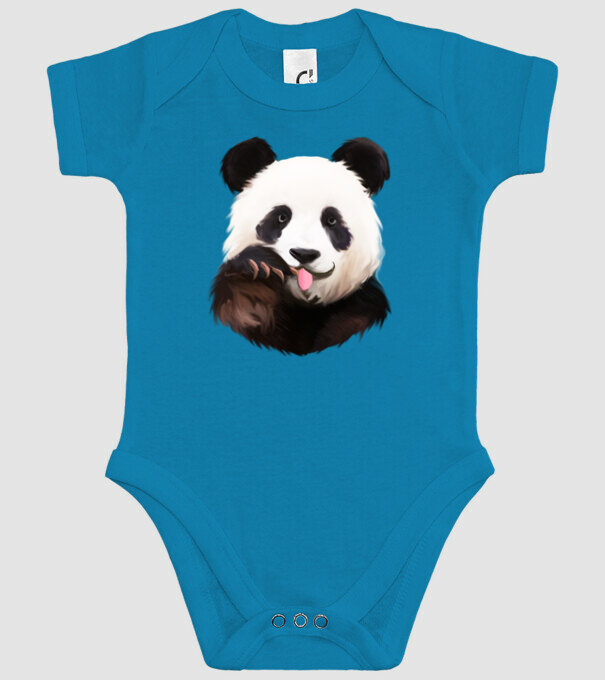 Panda face model turcoaz pe tricou