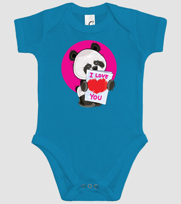 dragoste panda model turcoaz pe tricou