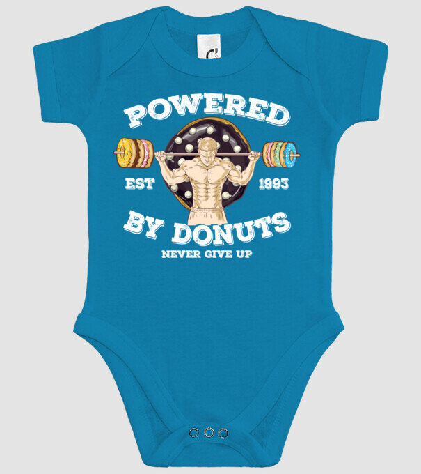 Powered by donuts model turcoaz pe tricou