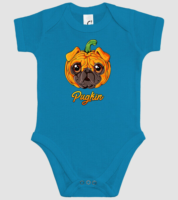 Pugkin model turcoaz pe tricou