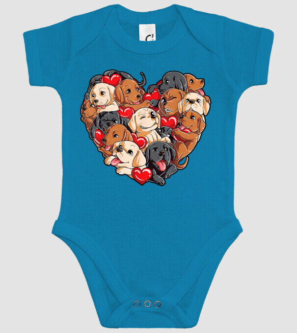 Puppy Heart model turcoaz pe tricou