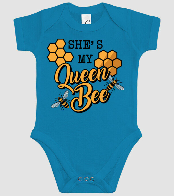 Queen Bee model turcoaz pe tricou