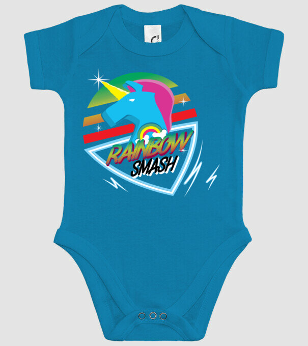 Rainbow smash model turcoaz pe tricou