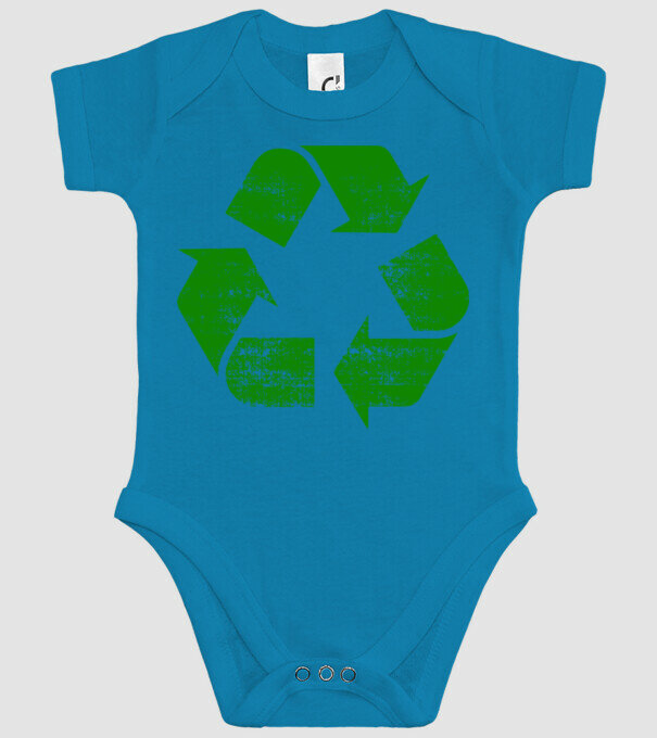 RECYCLE model turcoaz pe tricou