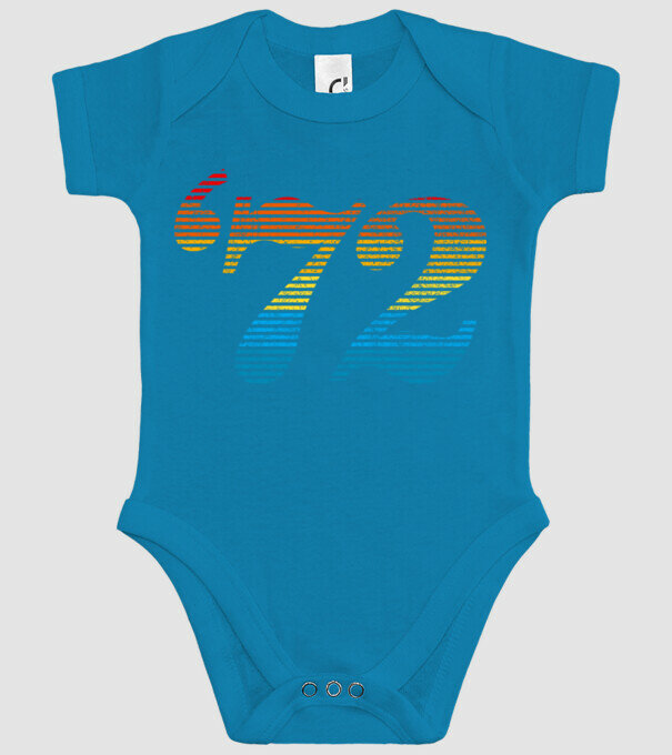 Retro Birthday 1972 model turcoaz pe tricou