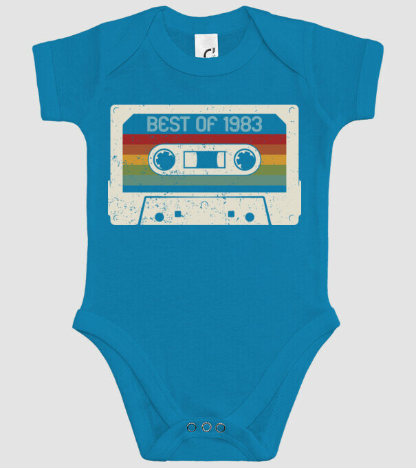 retro tape 1983 vintage model turcoaz pe tricou