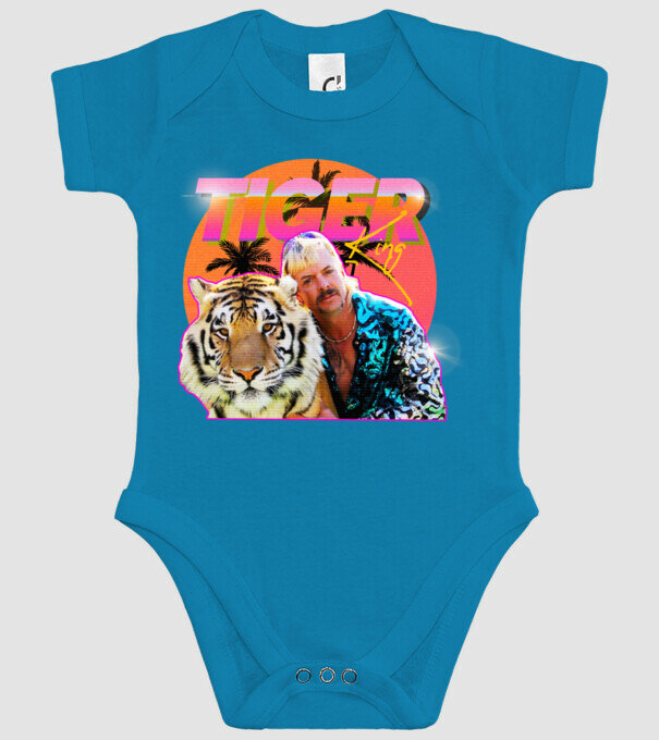 RETRO TIGER KING model turcoaz pe tricou