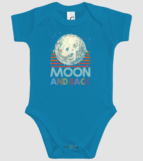 Retro vintage love you to the moon and back MOON model turcoaz pe tricou