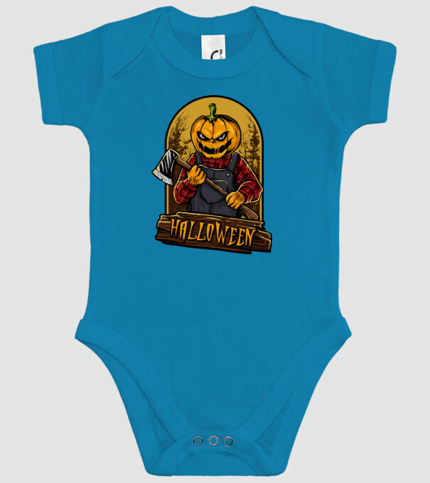 Scary halloween model turcoaz pe tricou