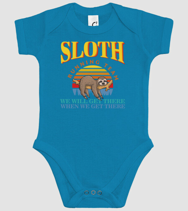 SLOTH running team model turcoaz pe tricou