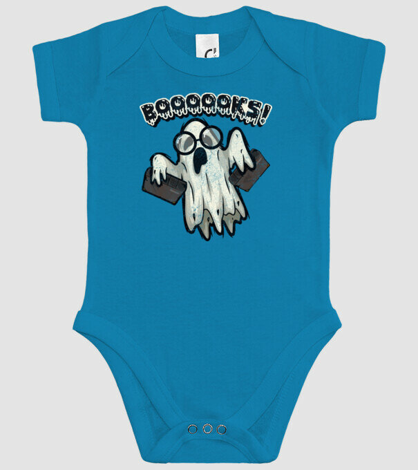 Spooky booookworm model turcoaz pe tricou