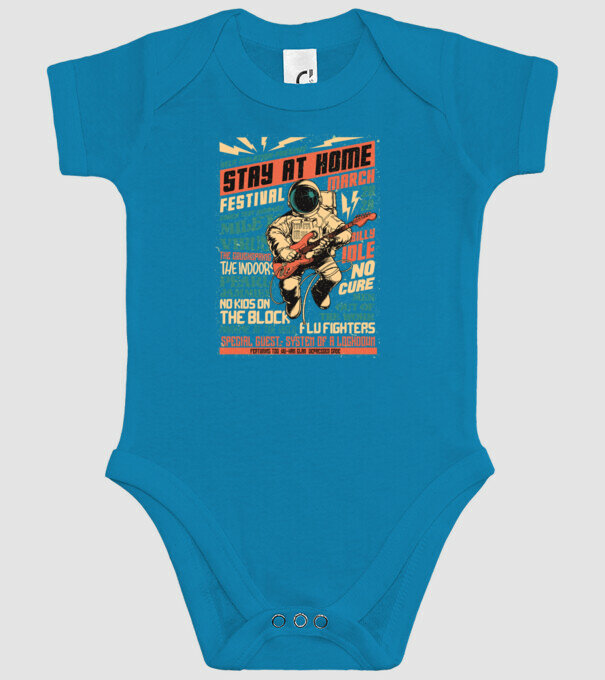 Stay at home festival model turcoaz pe tricou