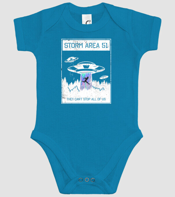 'Storm area 51 - They can''t stop all of us' model turcoaz pe tricou