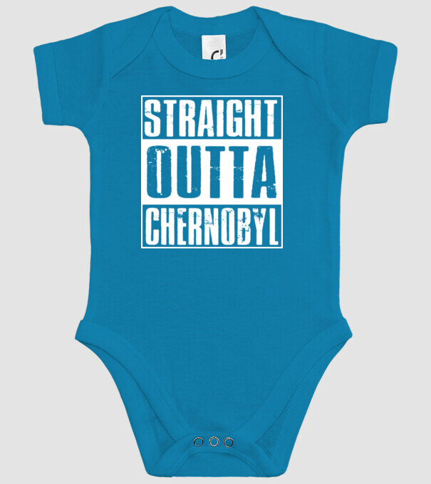 Straight outta Chernobyl model turcoaz pe tricou
