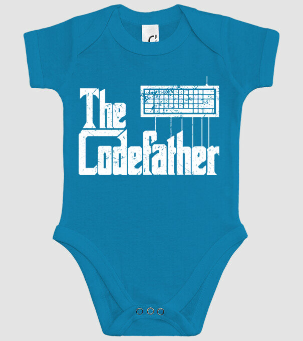 Tricou programator The Codefather model turcoaz pe tricou