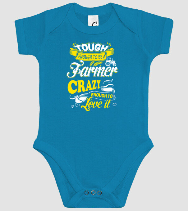 Tough enough to be a farmer Traktoros model turcoaz pe tricou